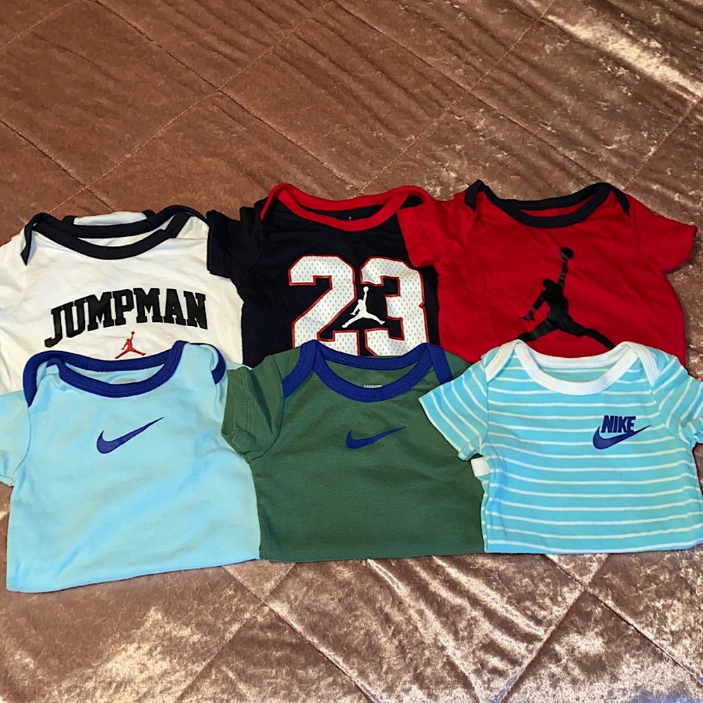 Set of 6 Nike/Air Jordan Short Sleeve Onesies
